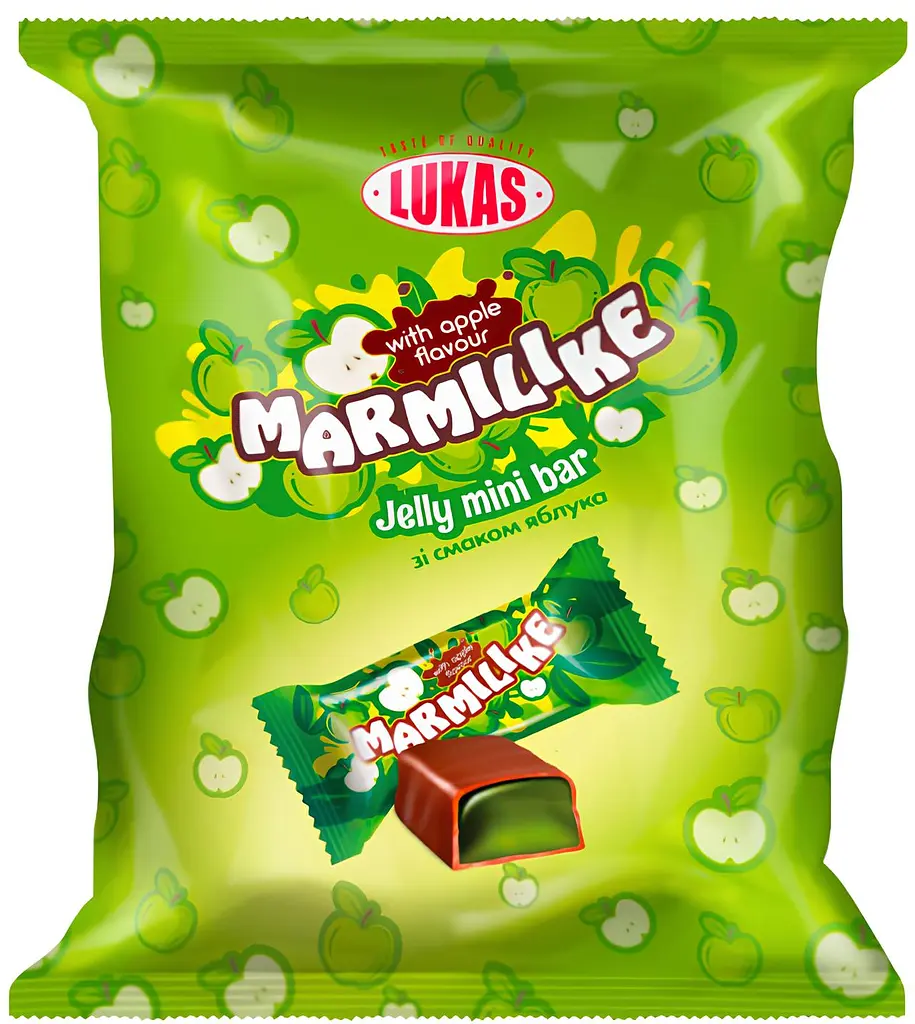 Уценка. Конфеты Lukas Marmilike глазированные желейные со вкусом яблока 1 кг - фото 2