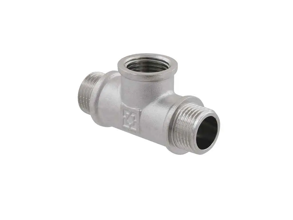 Трійник RAFTEC 1/2" латунь, ЗВЗ, DN15, нікель, TNVN010101 - фото 2