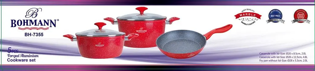 Набір посуду Bohmann BH 7355 red 5 предметів - фото 2