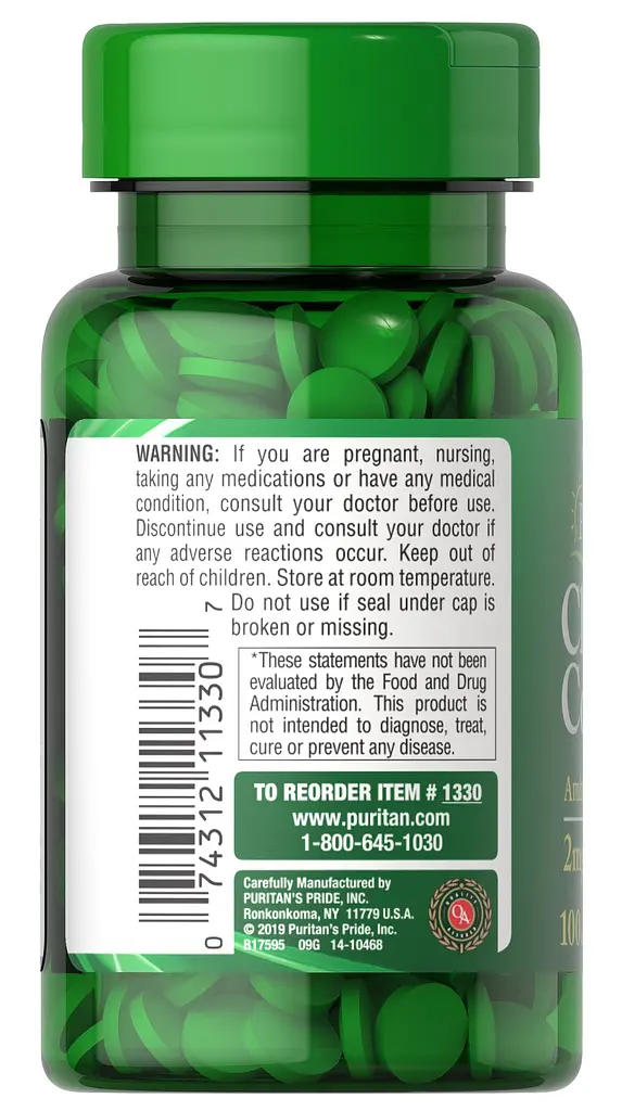 Хелат міді Puritan's Pride Copper Chelate 2 mg 100 таблеток - фото 3