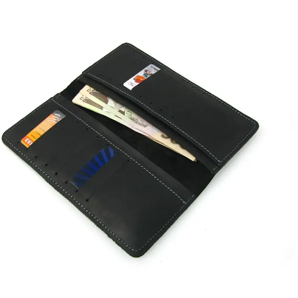 Купюрник Crazy Horse кожаный черный - фото 2