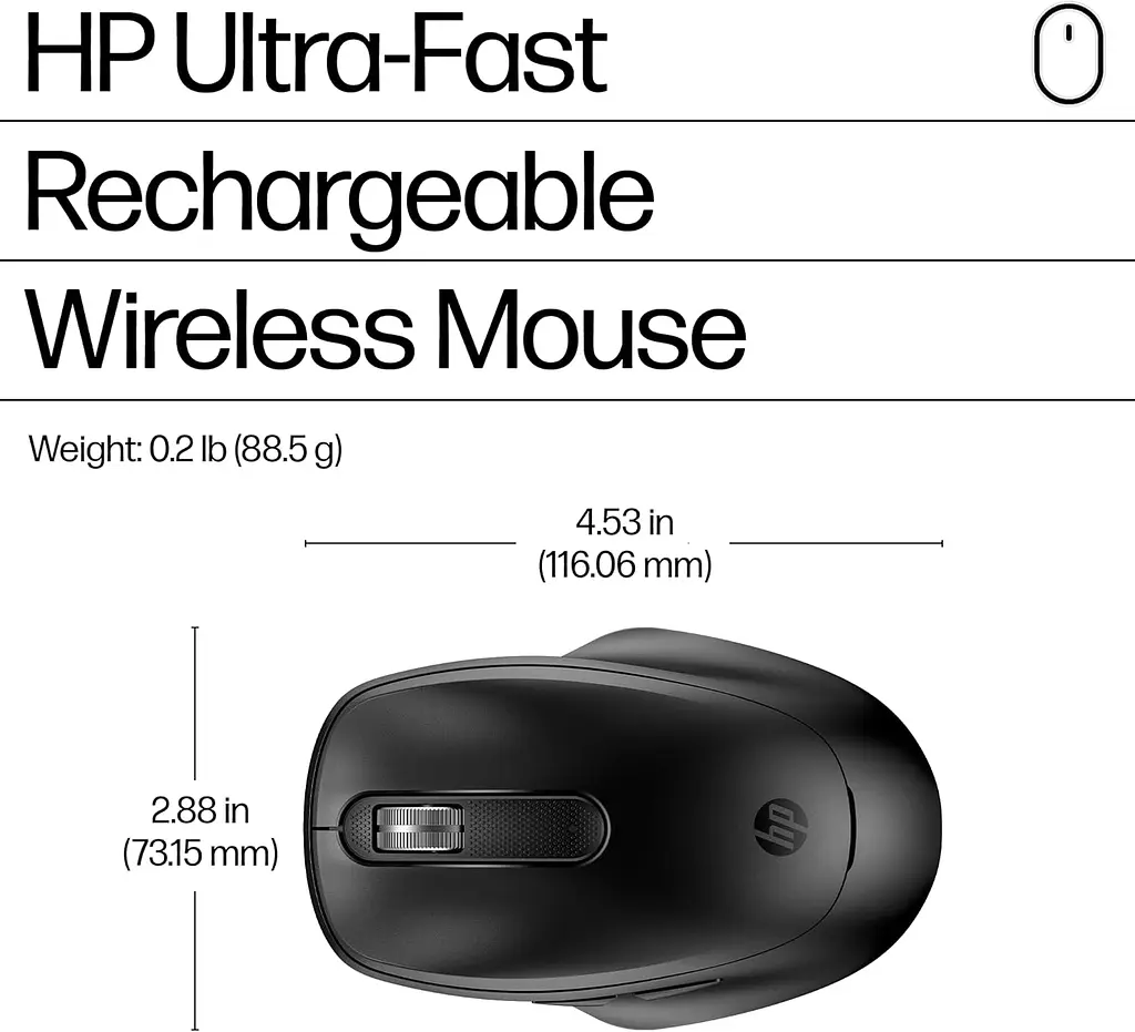 Компьютерная мышь HP 510 Ultra-Fast Rechargeable WL черный teh0014080 - фото 8