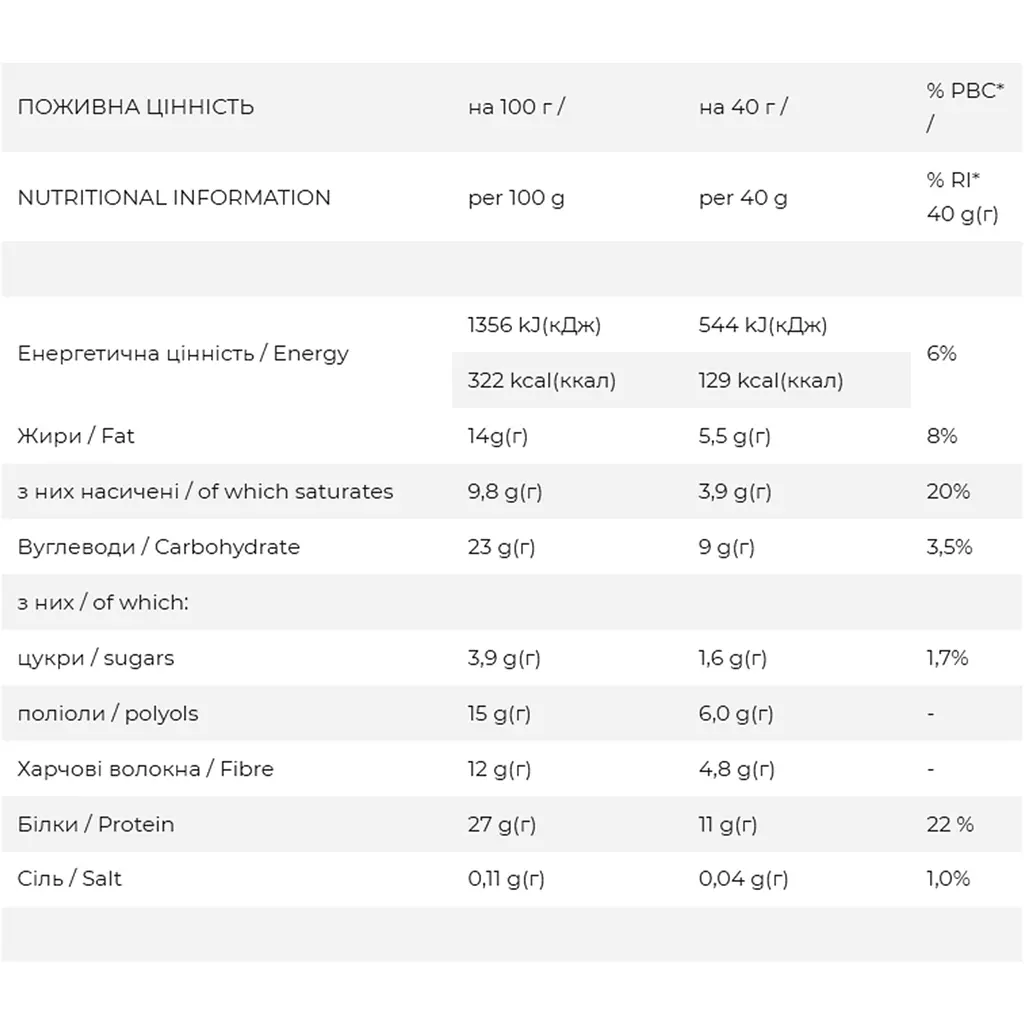 Протеїнове печиво FitWin Подвійний шоколад 27% 40 г - фото 2