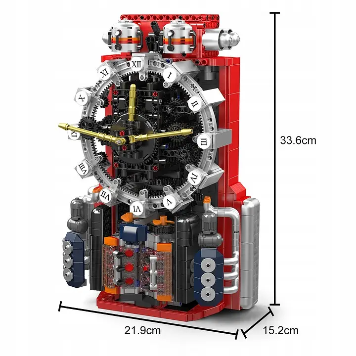 Конструктор механічний годинник Mould King Cyberpunk Mechanical Clock 10187 часи акумуляторні, для дорослих та дітей, 1601 деталей - фото 3
