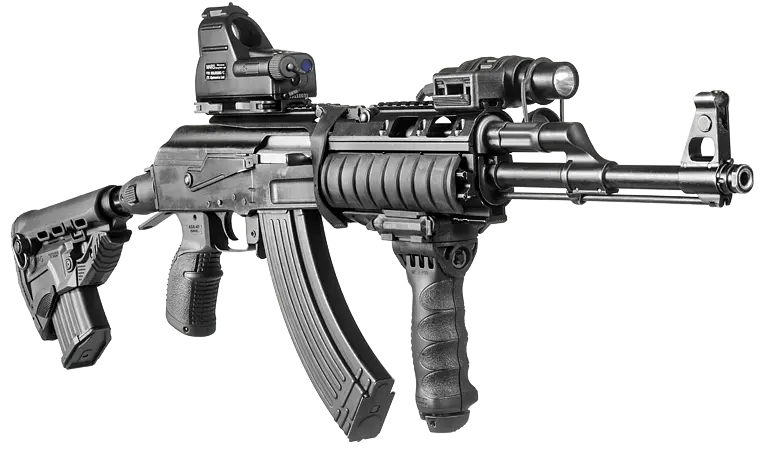Приклад Fab Defense для AK с держателем магазина черный без буферной трубы - фото 2