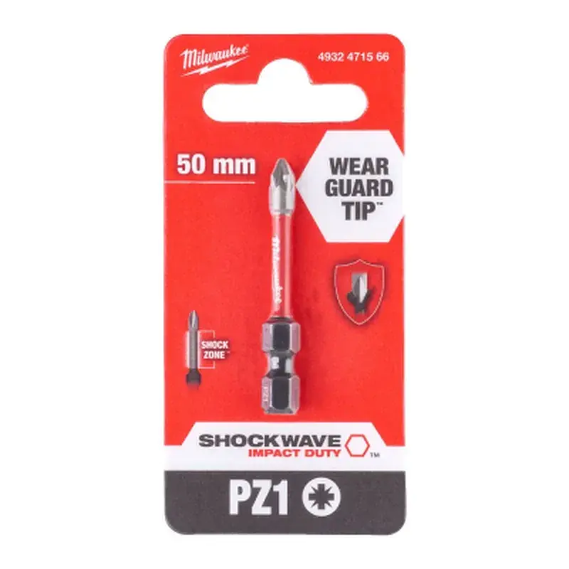 Біта для шуруповерта Milwaukee SHOCKWAVE, PZ1, 50мм 1шт (4932471566) - фото 3