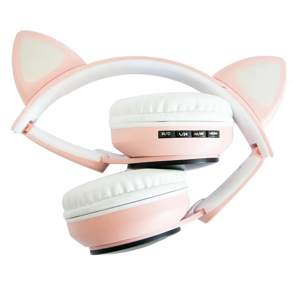 Дитячі навушники без дротів "Wireless earphone ST77M" Рожеві, bluetooth навушники з котячими вушками (ST) - фото 2