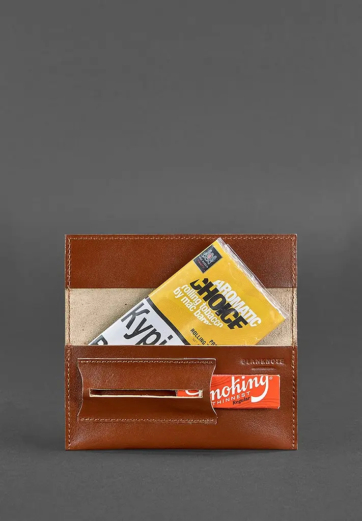 Кожаный кисет для табака 1.0 Krast светло-коричневый - фото 3