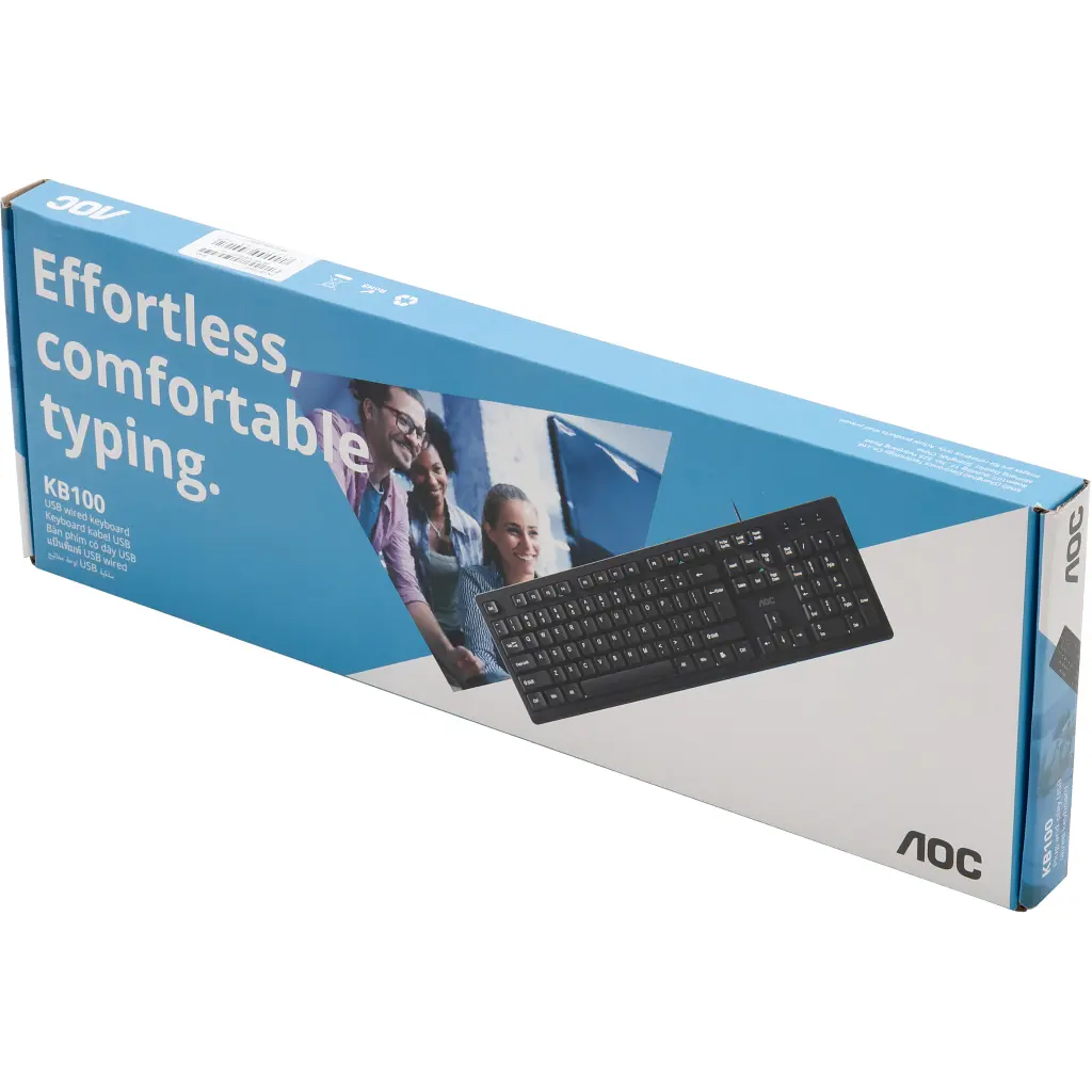 Клавіатура AOC KB100B USB UA Black (KB100B/97) - фото 2