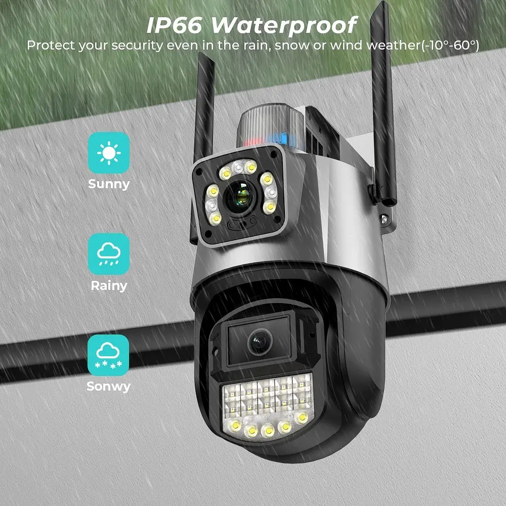 Вулична камера XPRO 8MP 4K IP Camera Outdoor WiFi PTZ подвійний об'єктив, подвійний екран чорна (43912-_1343) - фото 9