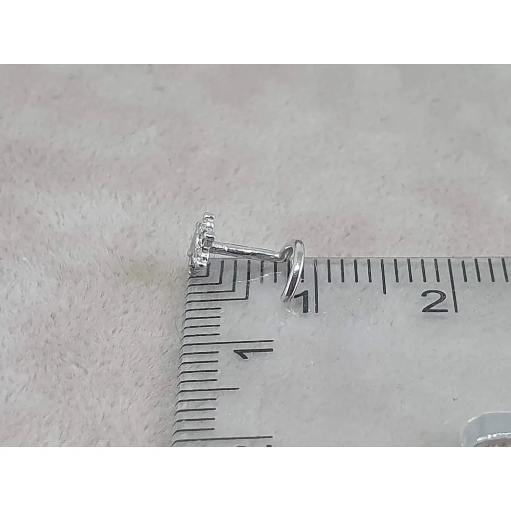 Золотая серьга-пирсинг Астор в нос Цветок с бриллиантами. 1122434Р_Б - фото 6