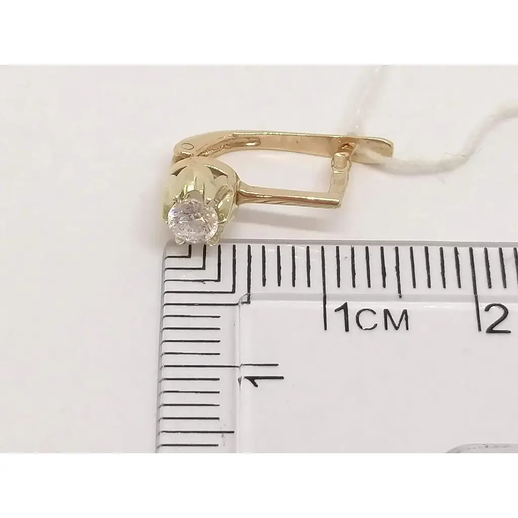 Золотые серьги Столичная Ювелирная Фабрика с фианитами. 105233 - фото 4