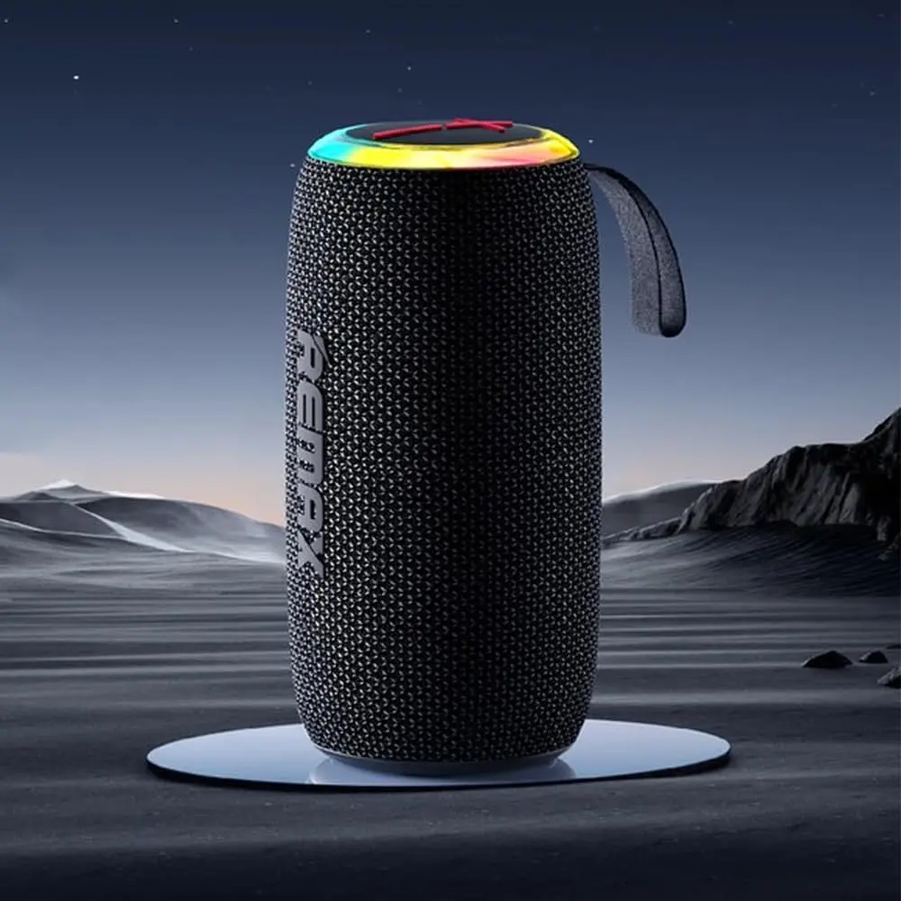 Портативна колонка REMAX RB-M82 Party Light Portable Wireless Speaker, 2*7W, Black - фото 3