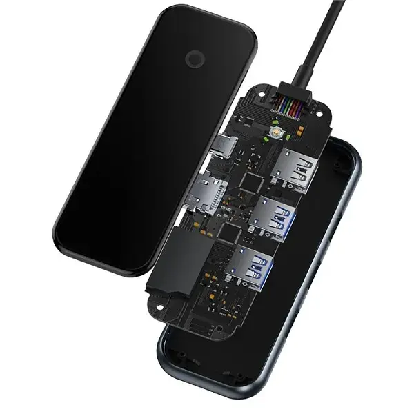 USB-хаб Baseus AcmeJoy 7-Port Type-C HUB Adapter (Type-C to HDXiaomi*1+USB3.0*2+USB2.0*1+Type-C PD&Data*1+SD/TF*10 WKJZ010413 Dark Gre - фото 5