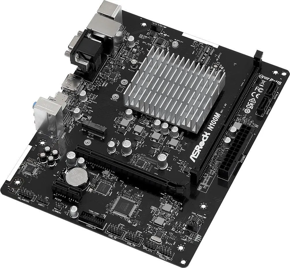 Материнська плата ASRock N100M (N100M) (Integrated CPU, SoC, Micro-ATX) - фото 2
