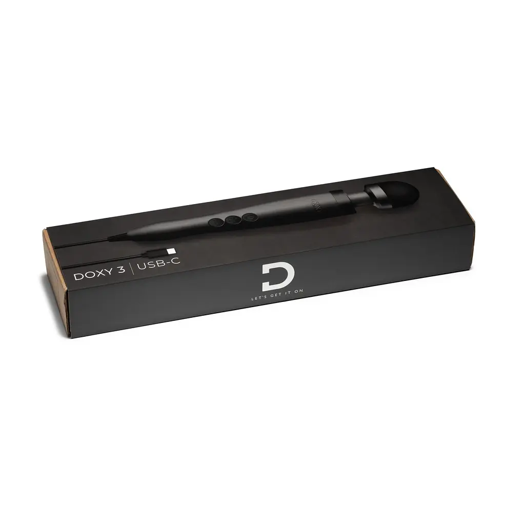 Вібромасажер DOXY3 USB-C Massager MATTE BLACK, кабель USB-C, регульована інтенсивність, компактний - фото 5