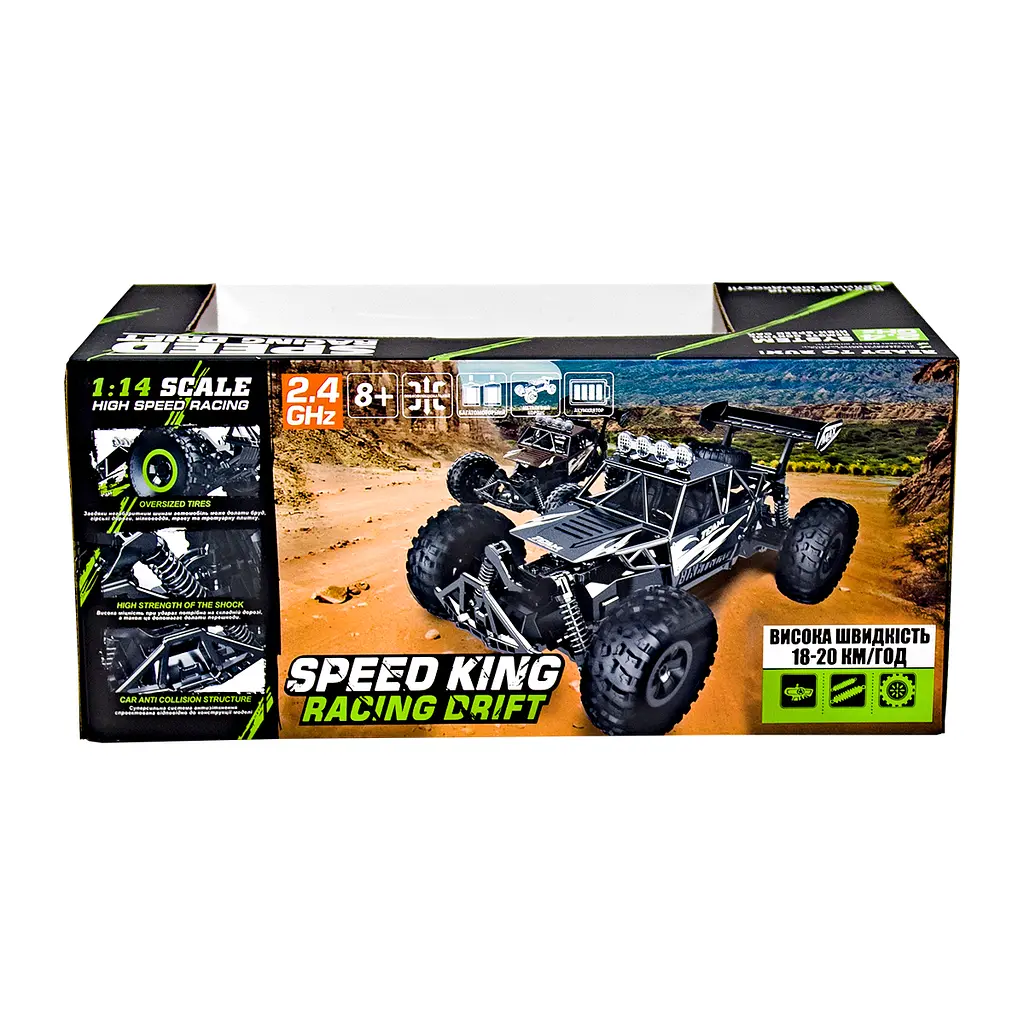 Автомобіль на радіокеруванні Sulong Toys Off-Road Crawler Speed king 1:14 чорний металік (SL-153RHMBl) - фото 12