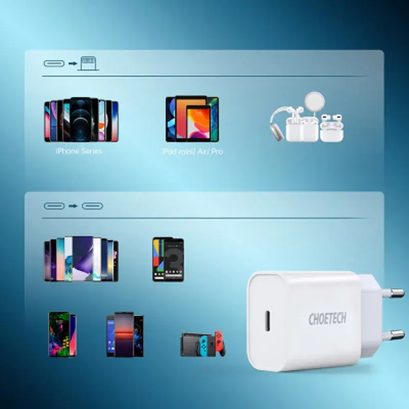 Зарядний пристрій Choetech USB-C PD20W white (Q5004-V5) - фото 12