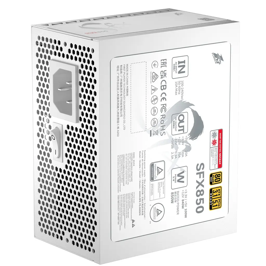 Блок питания 1stPlayer PS-850SFX 850W 80+ Gold White (SFX-GLD-850-WH-EU) - фото 2