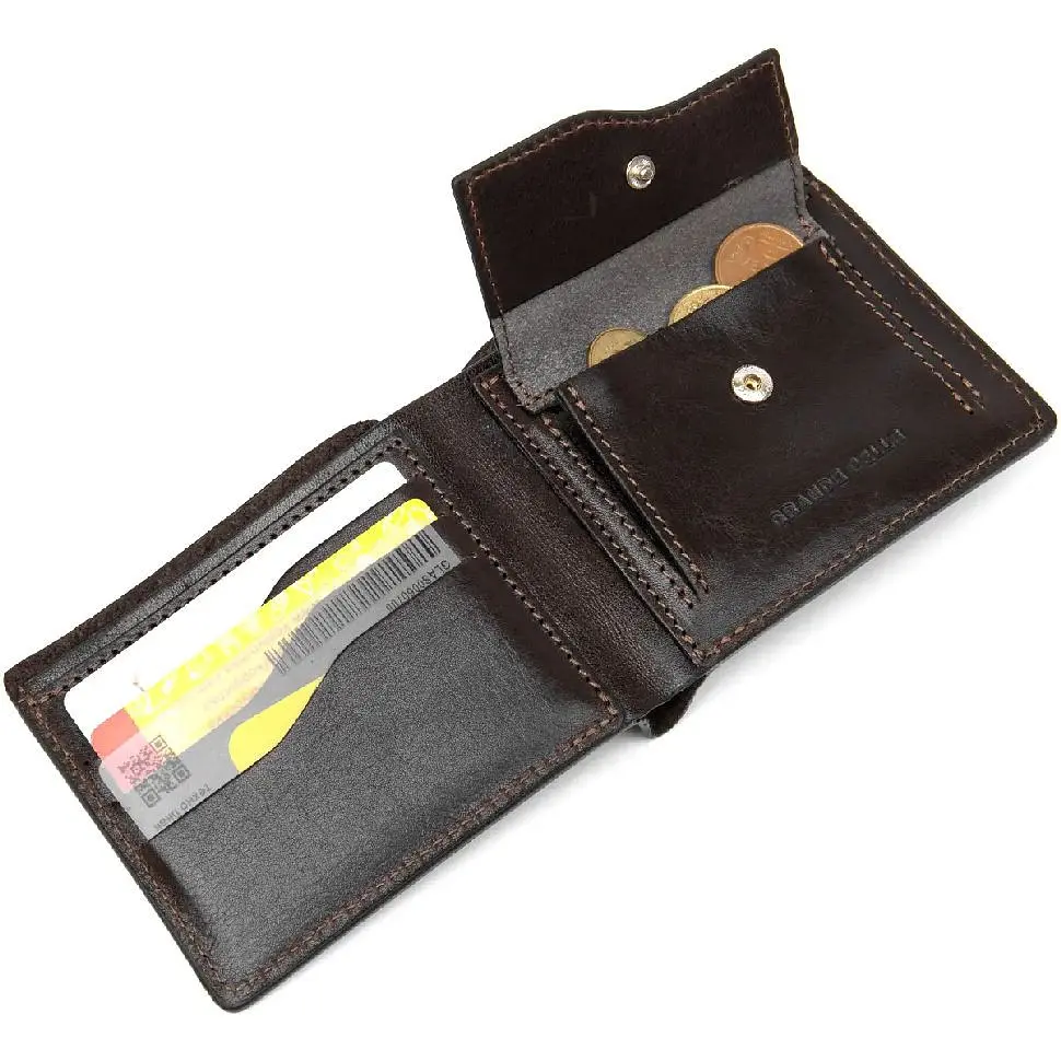 Мужской кожаный кошелек Grande Pelle 11.5х9х1 см acs0029238 - фото 2
