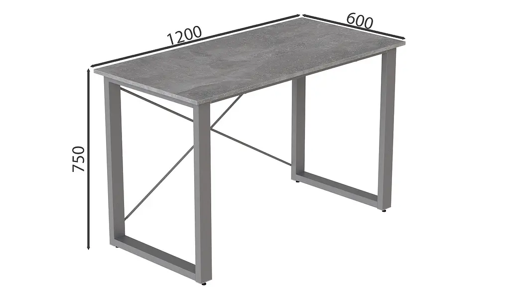 Письмовий стіл Ferrum-decor Драйв 750x1200x600 Сірий метал ДСП Бетон 32 мм (FRD-103330) - фото 4