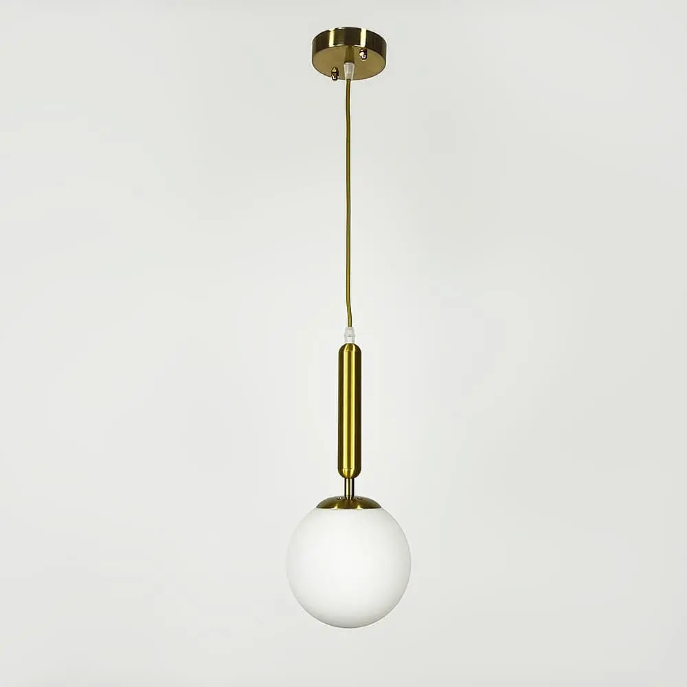 Подвесной светильник в латунном корпусе с белым плафоном | Line F | Арт. A91086/1 CP - фото 3