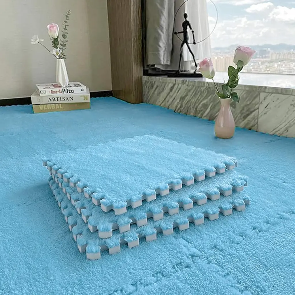 Підлога-пазл плюшевий 30х30х1см Блакитний (D) SW-00002090 - фото 8