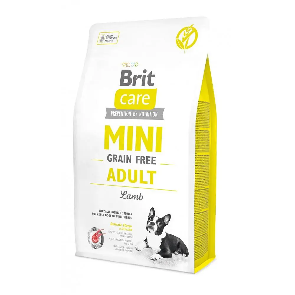 Сухий корм Brit Care GF Mini для дорослих собак мініатюрних порід, з ягням 2 кг (арт.170770/520107)