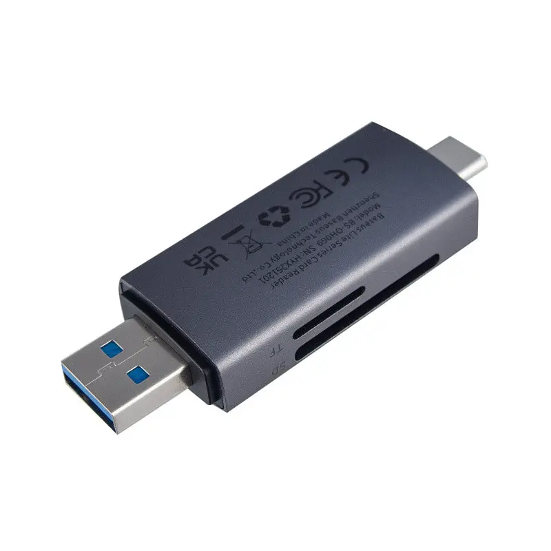 Зчитувач карт пам'яті Baseus Lite Series 2 інтерфейси USB-A і Type-C - для micro-SD + SD Card Reader WKQX060113 - фото 6