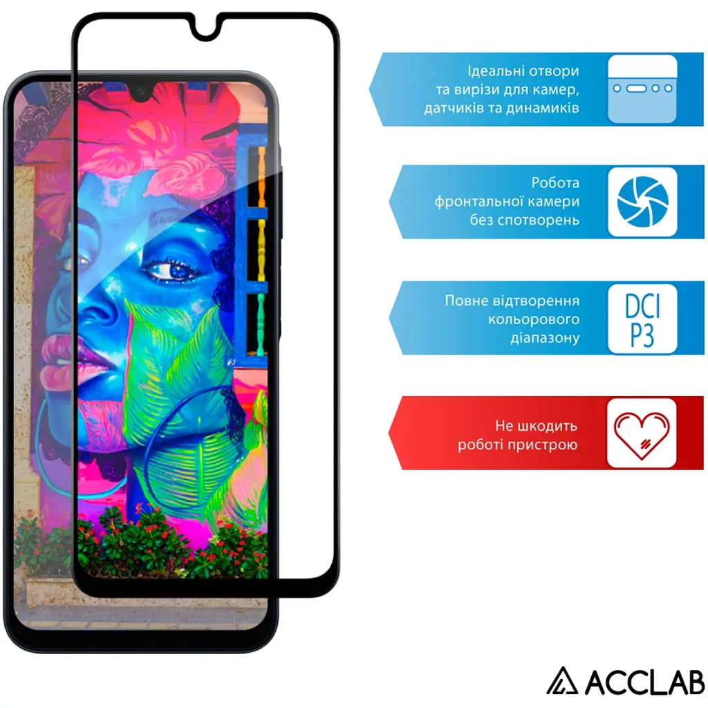 Стекло защитное ACCLAB Full Glue Samsung A16 Black (1283126598821) - фото 5
