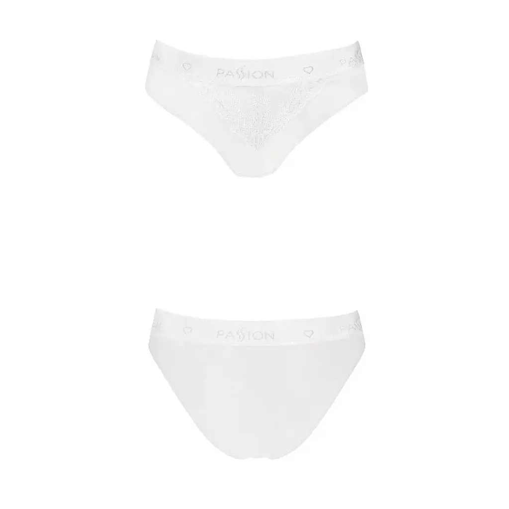 Трусики с широкой резинкой и кружевом Passion Panties white L - фото 3
