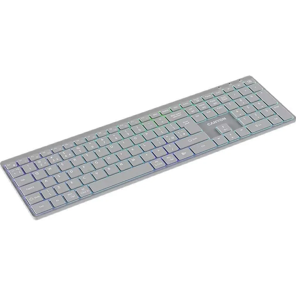 Клавиатура Canyon HKB-W11 UK/US RGB Dual Mode Wireless Grey (CNS-HBTK11G) - фото 3