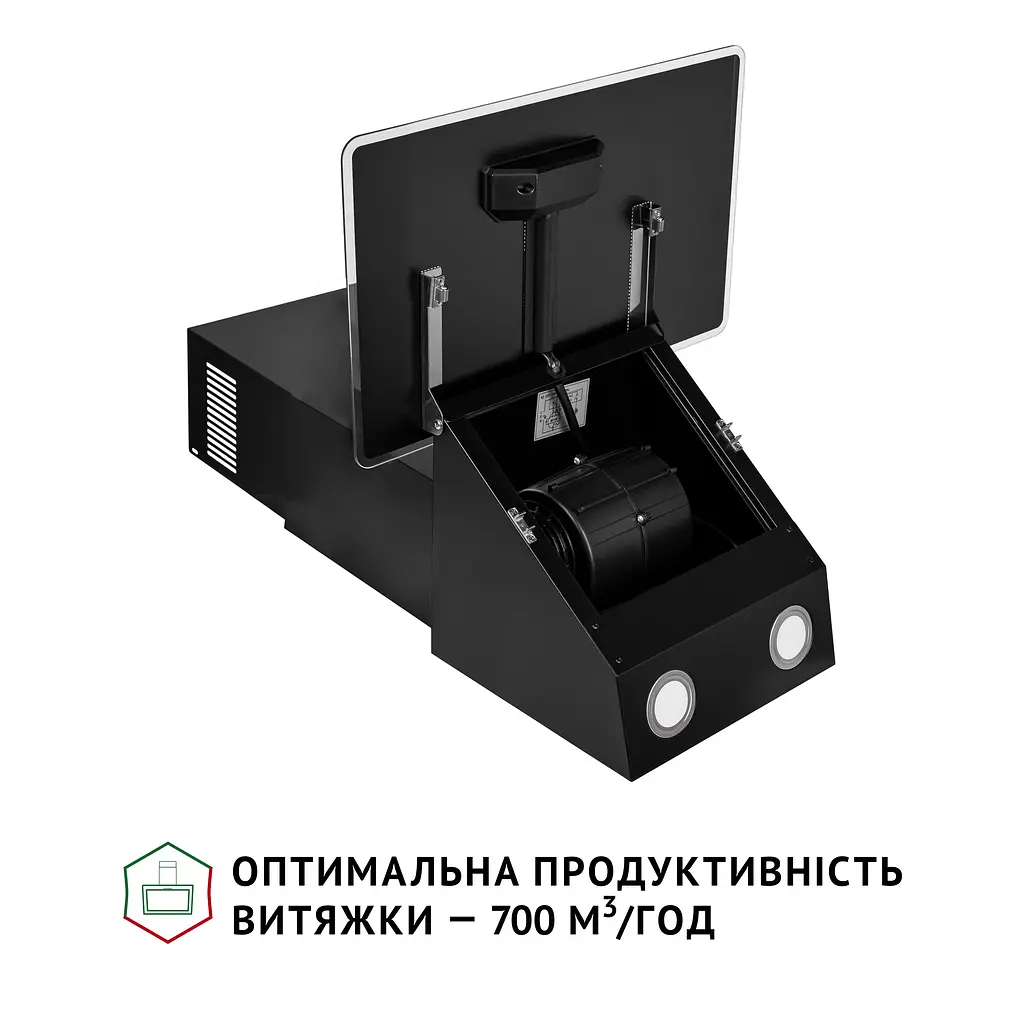 Витяжка декоративна похила PERFELLI VICCO 5HM NERO - фото 6