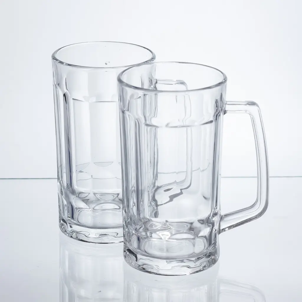 Набір кухлів для пива Yiwu Beer Stein скляних 2 штуки по 530 мл кружки для пива скло з ручками міцний посуд HP-17-60 - фото 3