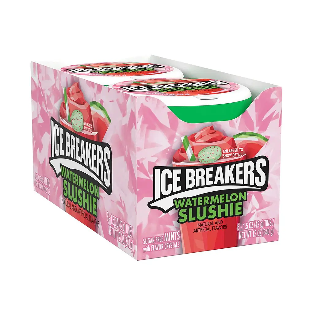Льодяники драже Ice Breakers Watermelon Slushie Sugar Free Mints - фото 3