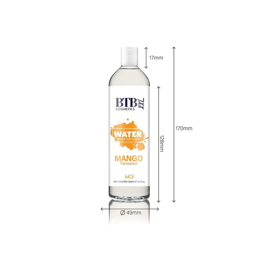 Змазка на водній основі BTB Flavored Mango (250 мл). Аромат та смак манго для солодких інтимних ігор - фото 5