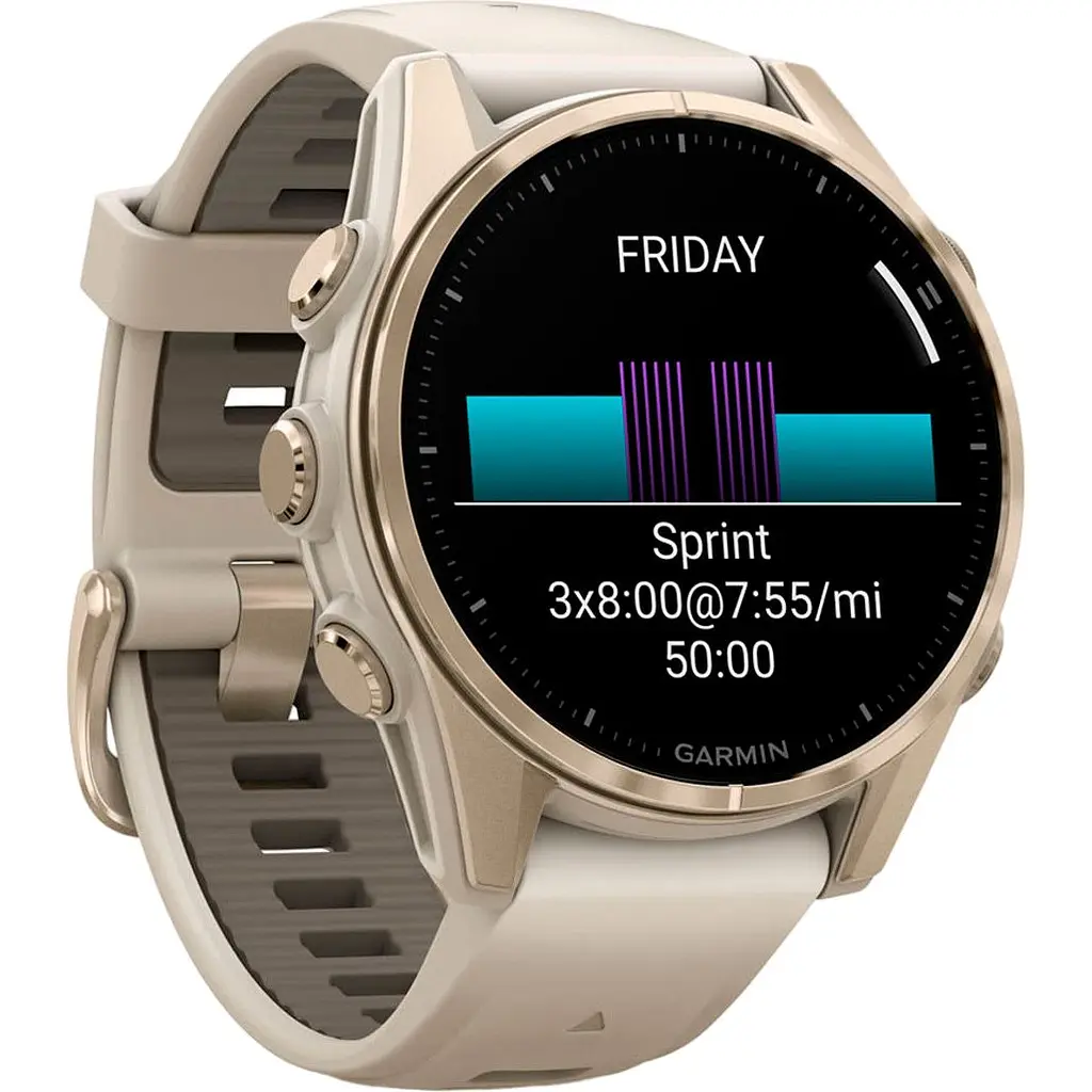 Смарт-годинник Garmin Fenix 8 AMOLED Sapphire 43mm Soft Gold with Fog Gray/Dark Sandstone Silicone Band (010-02903-10) [115093] - фото 3