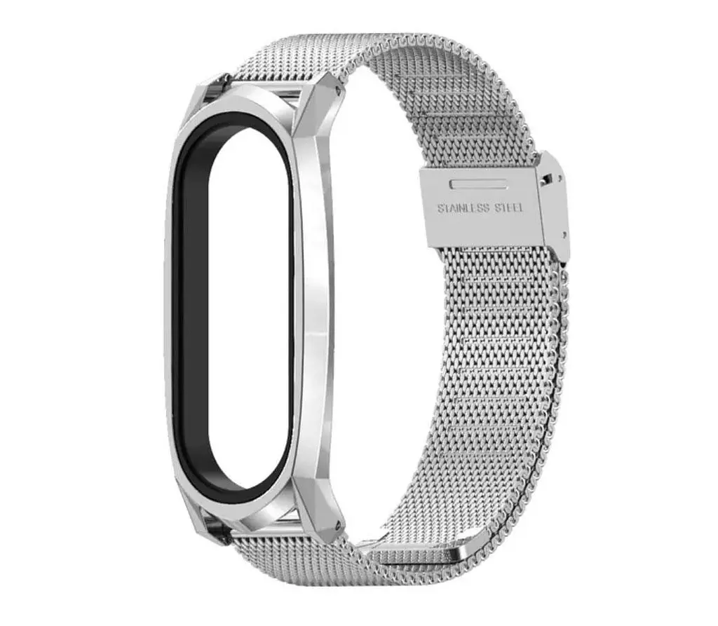 Ремінець металевий Mijobs міланське плетіння для фітнес-браслета Xiaomi Mi Smart Band 7 Silver - фото 2