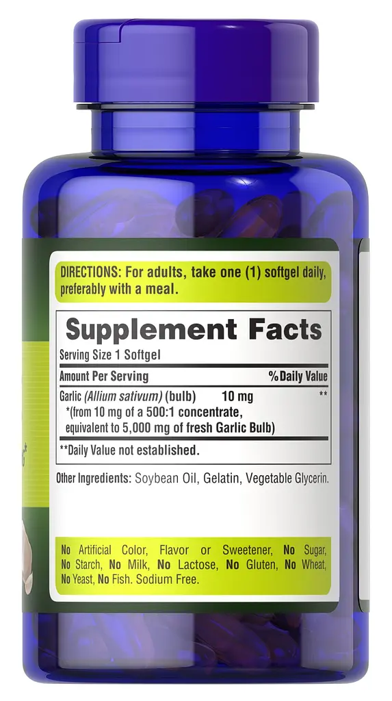 Натуральная добавка Puritan's Pride Garlic Oil 5000 mg 250 капсул - фото 2