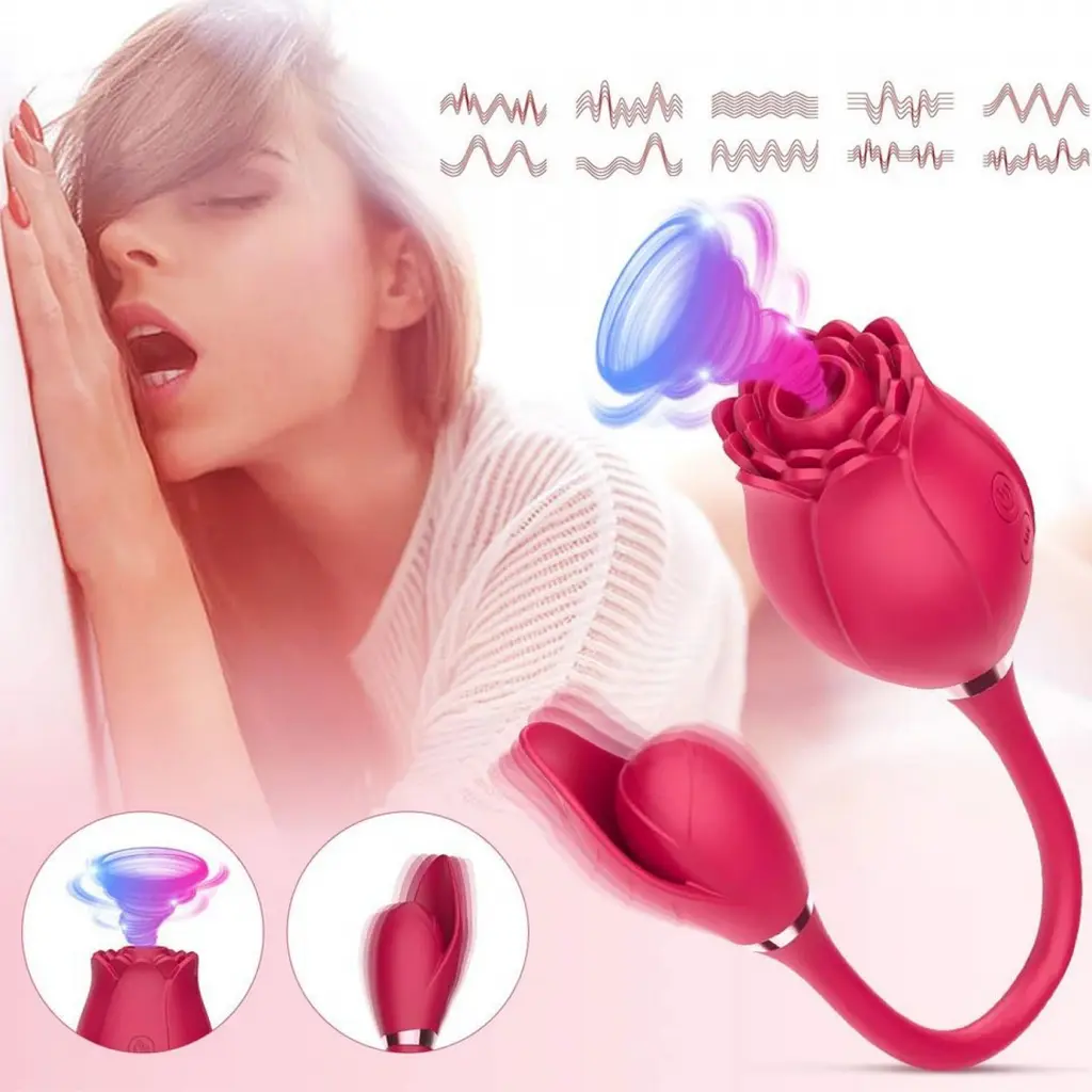 Вакуумний стимулятор клітора з вібрацією Boss Series Miss Coyness червоний - фото 4