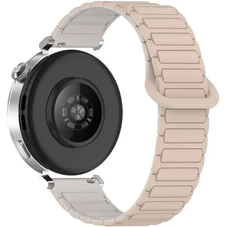 Ремінець DK CDK для Samsung Watch (R810 / R815) 42mm 20mm Silicone Shaped Magnetic (018822) (pink sand / grey) - фото 2