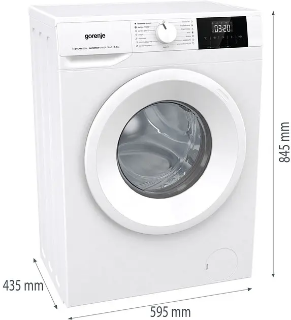 Пральна машина Gorenje фронтальна 7 кг 1200 A+ 43.5 см дисплей пар інвертор білий - фото 6