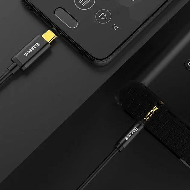 Кабель Baseus Yiven Type-C male To 3.5 male Audio Cable M01 Black (CAM01-01) - фото 4