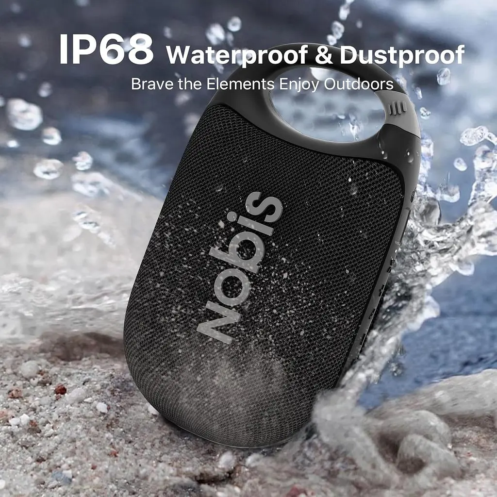 Портативний Bluetooth-динамік NOBIS Clip N1 з застосунком, режим ритму, час відтворення до 24 годин, IP68 водонепроникний, BT 5.3 - фото 5