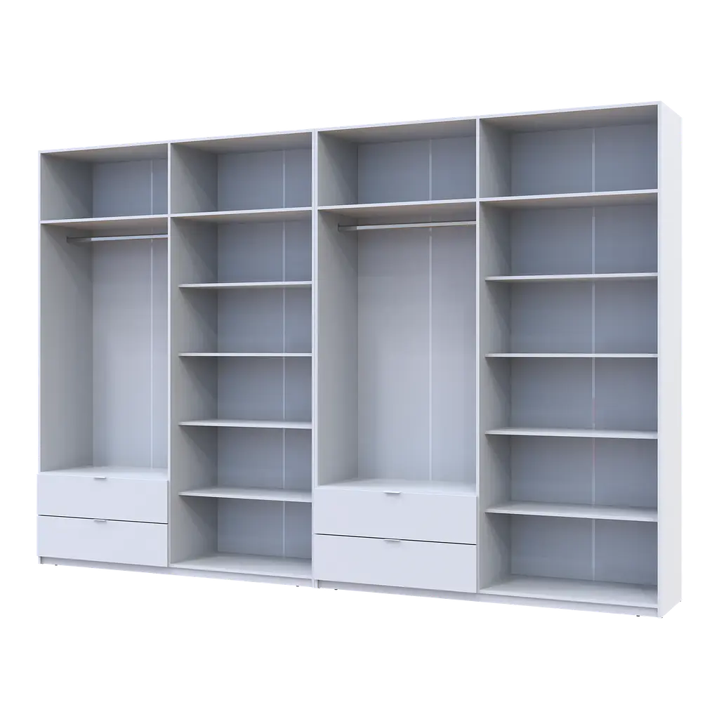 Шафа для одягу Doros Лукас Біла 4+4 ДСП 360х50х240 (42005142) - фото 3