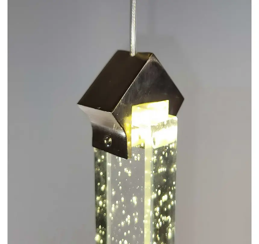 Мінімалістичний золотий LED світильник-підвіс зі скляним стрижнем Artlight 2317/1GD - фото 3