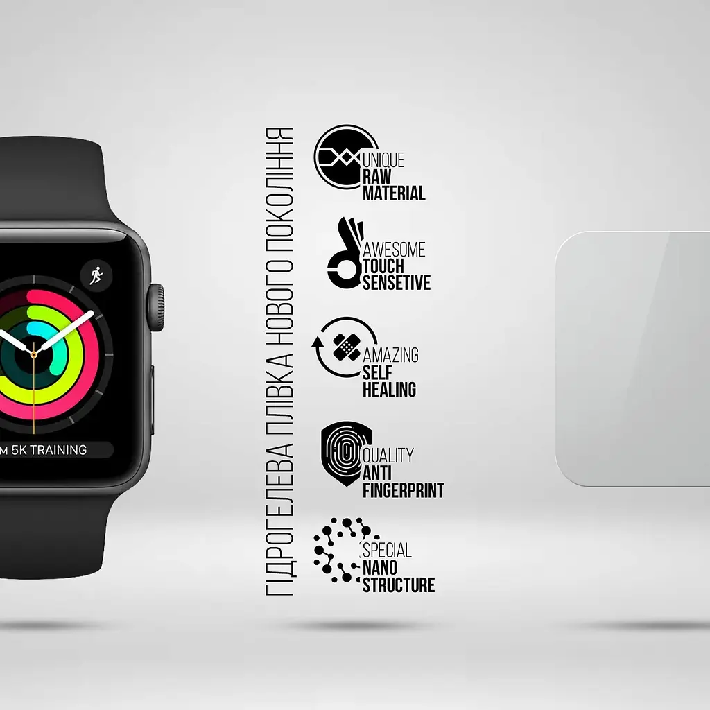 Гідрогелева плівка на годинники Apple Watch 3 42mm/1 42mm/2 42mm ArmorStandart захисна плівка для смарт годинників прозора (ARM57914) - фото 2