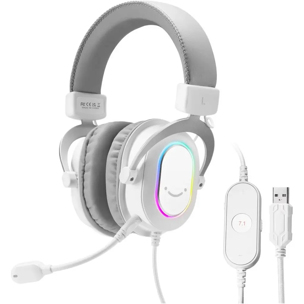 Ігрові навушники Fifine H6 RGB 7.1 White [113870] - фото 2