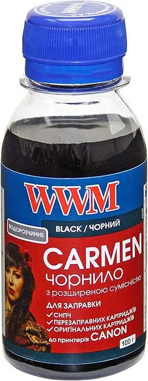Чорнило WWM Canon Universal CARMEN PG-30/37/40/50/510/512, PGI-5/425/520 Black 100г (CU/B-2) - фото 2