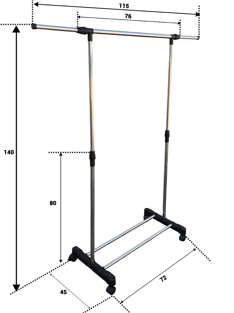 Стойка-вешалка для одежды Vezzer одинарная телескопическая 1.4 м (VZ8029) - фото 8